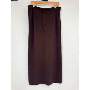 Lauren Ralph Lauren Skirt Women M Chocolate Brown Maxi Knit Wool Cashmere Earthy